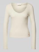 Calvin Klein Jeans Longsleeve mit Label-Patch in Beige, Größe M