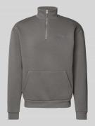 REVIEW Essentials Half-Zip Sweatshirt in Dunkelgrau, Größe L