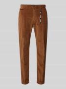 Strellson Slim Fit Cordhose mit Anhänger in Hazel, Größe 33/32