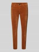 Marc Cain Slim Fit Hose mit Ziernähten in Cognac, Größe 34