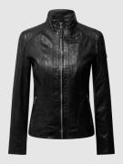 Cabrini Lederjacke mit variablem Stehkragen in Black, Größe 36