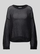 ZABAIONE Strickpullover mit Lochmuster Modell 'Se44rafina' in BLACK, G...