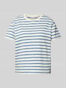 Jake*s Casual T-Shirt mit Rundhalsausschnitt in Bleu, Größe S