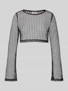 Noisy May Cropped Pullover in Netz-Optik Modell 'DANICA' in Black, Grö...