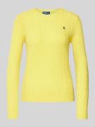 Polo Ralph Lauren Pullover mit Zopfmuster Modell 'JULIANNA' in Gelb, G...