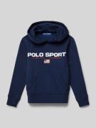 Polo Sport Hoodie mit Label-Print in Marine, Größe S