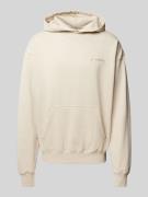 Pegador Oversized Hoodie mit Label-Stitching in Beige, Größe M