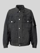 ELIAS RUMELIS Jeansjacke mit Knopfleiste Modell 'Jermain' in Black, Gr...