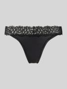 Calvin Klein Underwear String mit Spitzenbesatz in Black, Größe XS