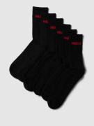 HUGO Socken mit Label-Print im 6er-Pack in Black, Größe 39-42