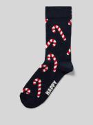 Happy Socks Socken mit Label-Stitching Modell 'Candy Cane' in Dunkelbl...