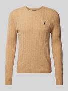 Polo Ralph Lauren Pullover mit Logo-Stitching in Camel, Größe S