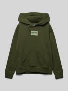 Jack & Jones Hoodie mit Label-Patch Modell 'HAKKAI' in Oliv, Größe 176