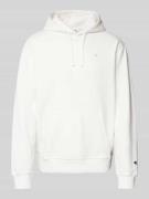 CHAMPION Hoodie mit Label-Stitching in Offwhite, Größe L