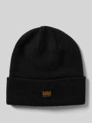 G-Star Raw Beanie mit Label-Patch Modell 'Effo' in Black, Größe 1