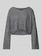 Noisy May Cropped Strickpullover mit V-Ausschnitt Modell 'NINA' in Ant...