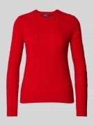 Polo Ralph Lauren Pullover mit Zopfmuster Modell 'JULIANNA' in Rot, Gr...