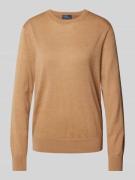 POLO RALPH LAUREN Strickpullover mit gerippten Abschlüssen in Camel, G...