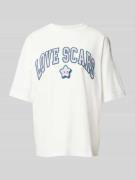 LOVE SCARS T-Shirt mit Label-Print in Offwhite, Größe M