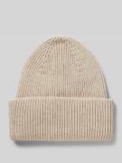 Profuomo Beanie mit breitem Umschlag in Beige Melange, Größe 1