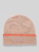 Christian Berg Woman Wollbeanie mit Umschlag in Ripp-Optik in Sand Mel...