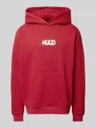 Hugo Blue Hoodie mit Label-Print Modell 'Nimayho' in Rot, Größe L