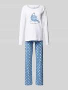 LOUIS & LOUISA Pyjama mit Motiv- und Statement-Print Modell 'Meine Woh...