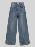 Blue Effect Wide Leg Jeans mit Label-Patch in Blau, Größe 146