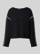 YAS Strickpullover mit Rundhalsausschnitt Modell 'STITCHA' in Black, G...