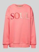 Smith and Soul Oversized Sweatshirt mit Label-Stitching in Pink, Größe...