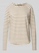 Smith and Soul Longsleeve mit geripptem U-Boot-Ausschnitt in Taupe, Gr...