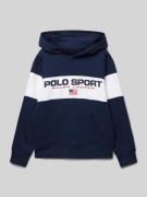 POLO SPORT Hoodie mit Label-Print in Marine, Größe L