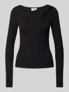 moves Longsleeve mit Cut Out Modell 'Luvie' in Black, Größe L