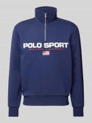 POLO SPORT Sweatshirt mit Troyer-Kragen in Dunkelblau, Größe L