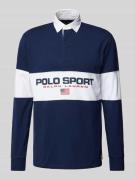 POLO SPORT Classic Fit Poloshirt mit Label-Print in Dunkelblau, Größe ...