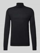 Christian Berg Men Strickpullover mit Rollkragen in Black, Größe 3XL