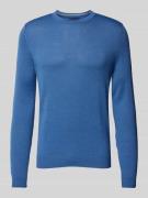 Christian Berg Men Strickpullover mit Rundhalsausschnitt in Jeansblau ...