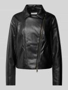 Christian Berg Woman Bikerjacke mit Zweiwege-Reißverschluss in Black, ...