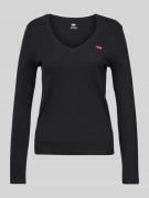 Levi's® Longsleeve mit V-Ausschnitt in Black, Größe L