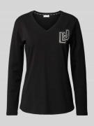 LIU JO SPORT Longsleeve mit Ziersteinbesatz in Black, Größe L