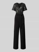 Christian Berg Cocktail Jumpsuit mit Bindegürtel in Black, Größe 46