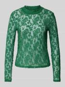 JAKE*S STUDIO WOMAN Semitransparentes Longsleeve mit Stehkragen in Gru...