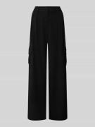 Stefanel Wide Leg Bundfaltenhose mit Cargotaschen in Black, Größe 36