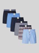 Phil&Co. Boxershorts mit Label-Patch im 6er-Pack in Marine, Größe L