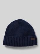 Barbour Beanie mit Label-Badge in Marine, Größe 1