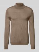 BOSS Rollkragenpullover aus Schurwolle Modell 'Musso' in Taupe, Größe ...