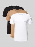 BOSS T-Shirt mit Label-Stitching im 3er-Pack Modell 'Classic' in Camel...