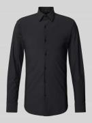 BOSS Slim Fit Businesshemd aus Feintwill mit Stretch-Anteil in Black, ...