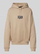 BOSS Orange Hoodie mit Label-Patch Modell 'Moss' in Beige, Größe L