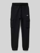 CHAMPION Regular Fit Sweatpants mit Logo-Stitching in Black, Größe 128